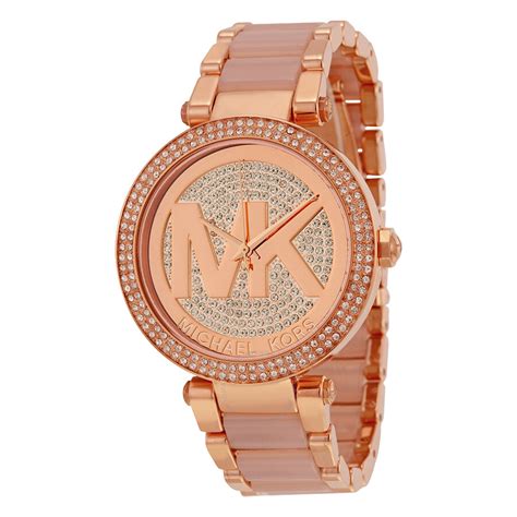 Michael Kors Parker Crystal Pave Logo Dial Ladies 